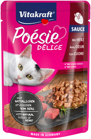Вологий корм для котів Vitakraft Poésie Délice pouch серця в соусі, 85 г